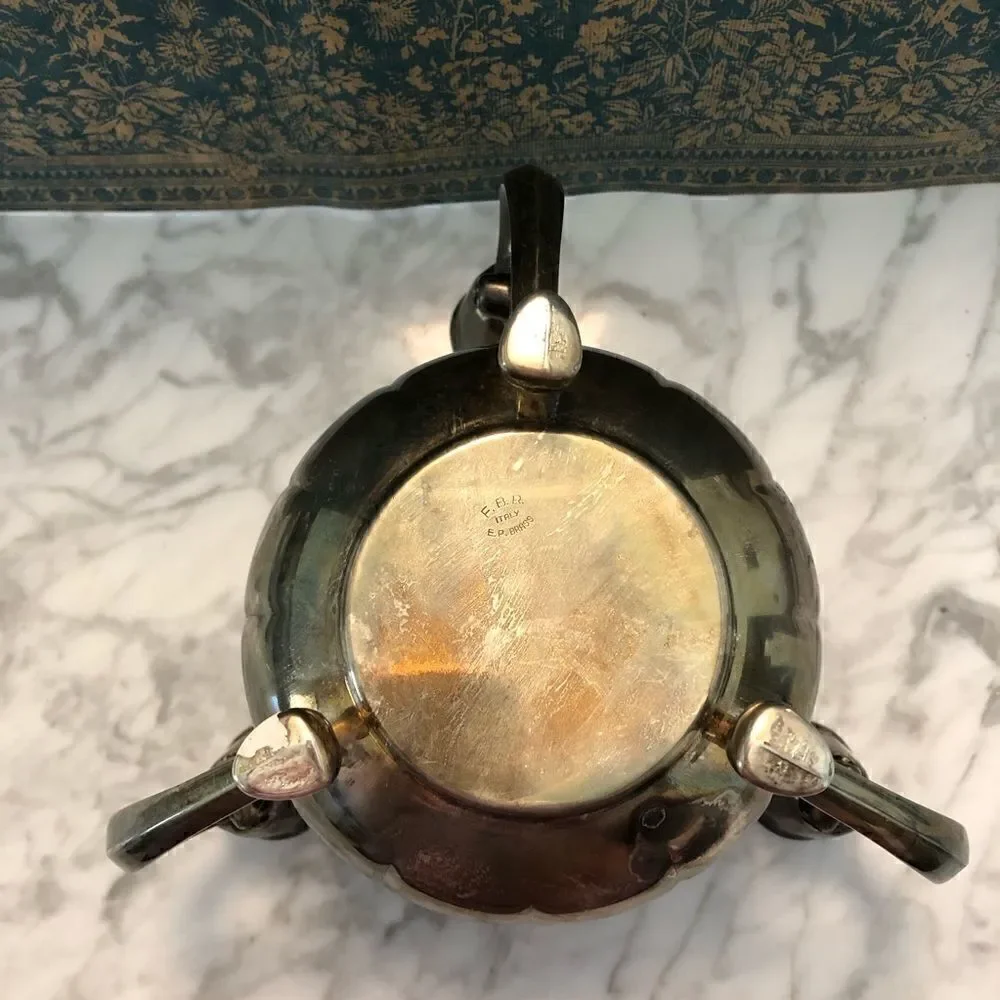 F.B.R. Italy Lotus Silver Plate Candle Holder Flower Centerpiece